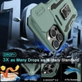 thumbnail image 4 of for iPhone 14 Pro Max Case with Slide Camera Cover+Screen Protector(1 Pack),Rotated Ring Kickstand Military Grade Shockproof Protective Cover 6.7 Inch-Green, 4 of 15