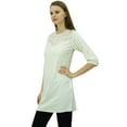 thumbnail image 6 of Bimba Women's Summer Short Tunic 3/4 Sleeves Top Kurti Designer Casual Blouse, 6 of 8