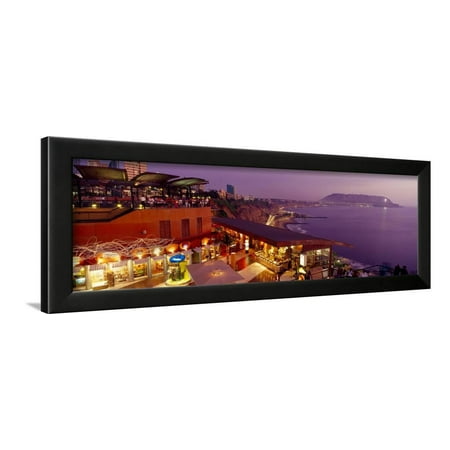 View of a Restaurant, Miraflores District, Lima Province, Peru Framed Print Wall