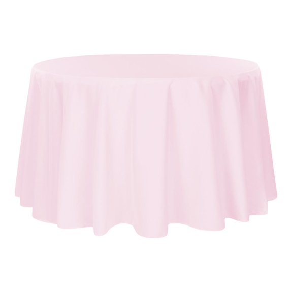 1 Pc, Polyester 108" Round Tablecloth - Pastel Pink For Weddings, Trade Shows, Showrooms, Events