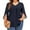 Navy #1, variant on bbyeadc Womens Plus Size Tops Casual V Neck 3/4 Sleeve Tee Tops Fashion Ruched Ruffle Cuff Oversized Summer Clothes L-5XL Light Baggy Top, Black 3XL