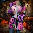 thumbnail image 6 of Hessimy Halloween Sweaters for Women Funny Print Fall Winter Long Sleeve Button Knit Cardigan Sweater(Dark Purple,S), 6 of 9