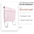 thumbnail image 2 of NACH Euro Wall Mount Mailbox with Newspaper Holder, Rustic Mailboxes for Outside, Powder Coated Finish Metal Mailbox, 12 x 11.2 x 4.5 Inch, Pink, MB-44795, 2 of 5