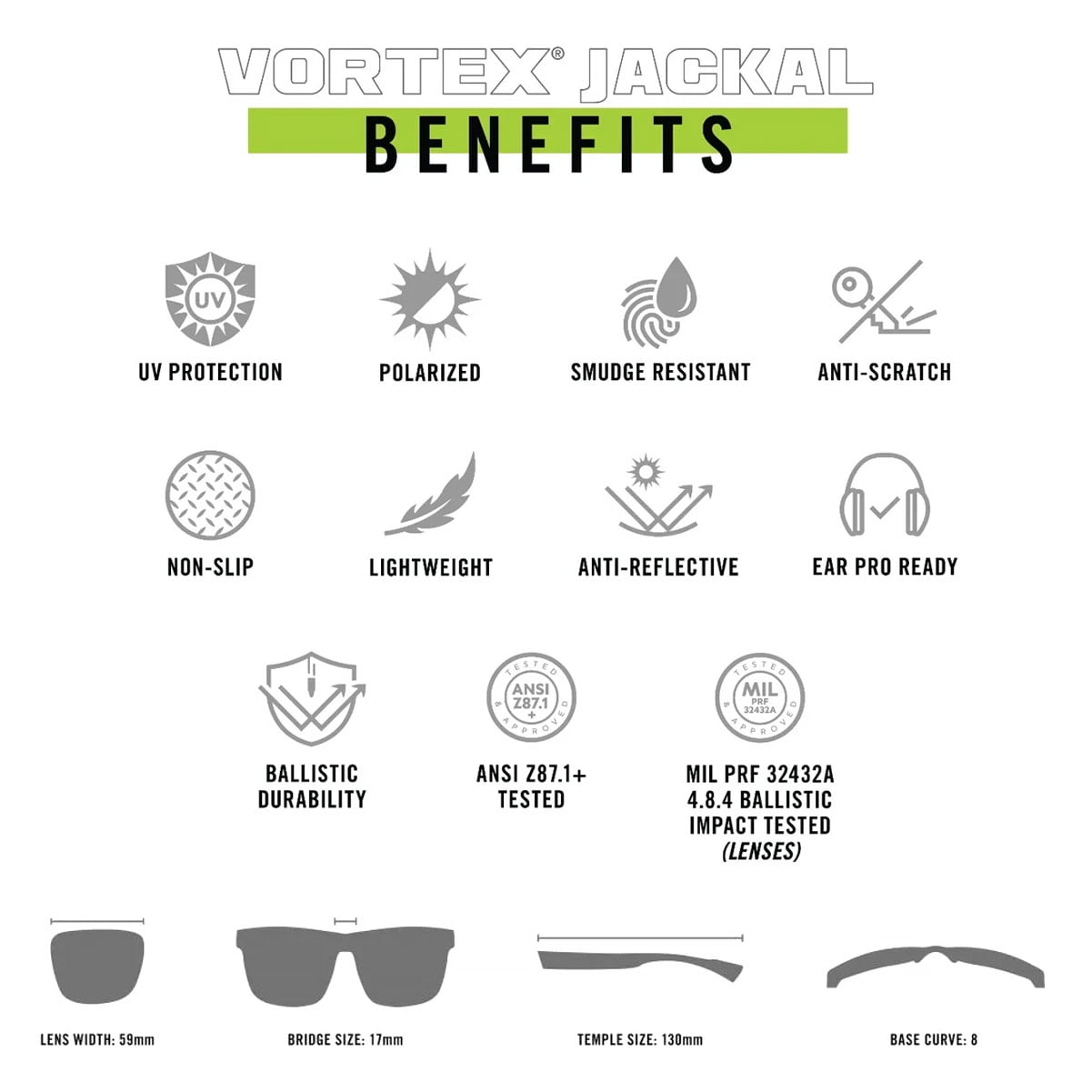 VORTEX Adult Male Jackal Black/Amber Gold Mirror Sunglasses (EJA-BKA-GL)