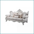 thumbnail image 4 of Melrose Traditional Sofa - Champagne Silver Brush Finish, Wood Frame, 5 Plush Pillows | Rolled Arms | Polyester | Living Room Ready, 4 of 5