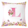 thumbnail image 1 of Erosebridal Letter Initial Pillow Cases,Monogrammed Personalized Cushion Covers 18x18,Flower Decor, 1 of 7