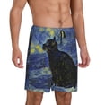 thumbnail image 2 of Kdxio Shambhala Cat Print Mens Sleep Shorts Bottoms Soft Comfy Pajama Wear Pants with Drawstring Pockets, 2 of 7