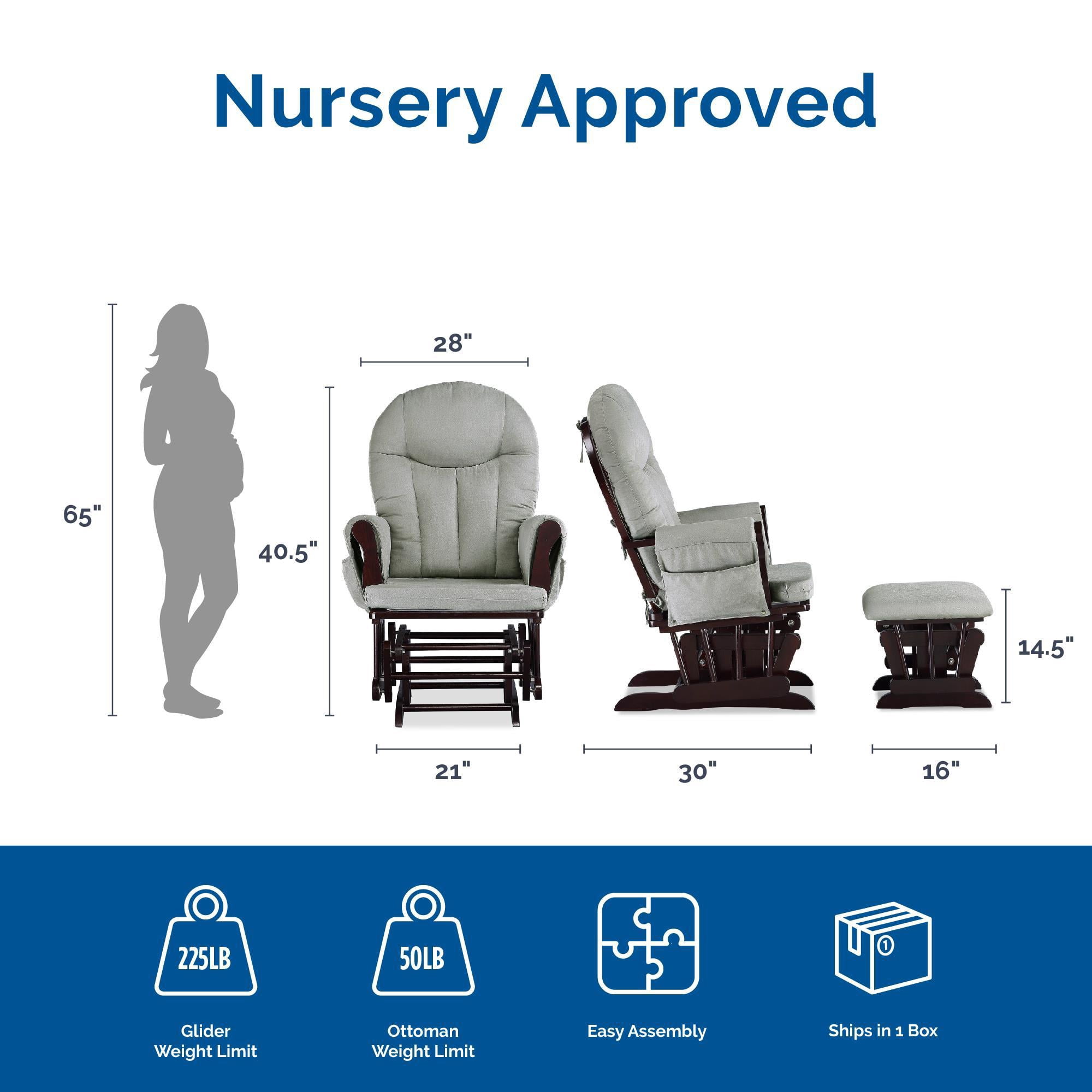 Baby Relax Huntington Nursery Glider & Ottoman