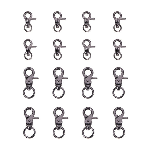 Zinc Alloy Swivel Lobster Claw Clasps Swivel Snap Hook Gunmetal 31x19x6.5mm Hole: 9x5mm 1Box