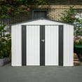 thumbnail image 4 of 8 x 6 ft Outdoor White Metal Storage Shed, All Weather Metal Sheds with 2 Lockable Doors, Tool Shed for Garden, Backyard and Lawn, 4 of 12