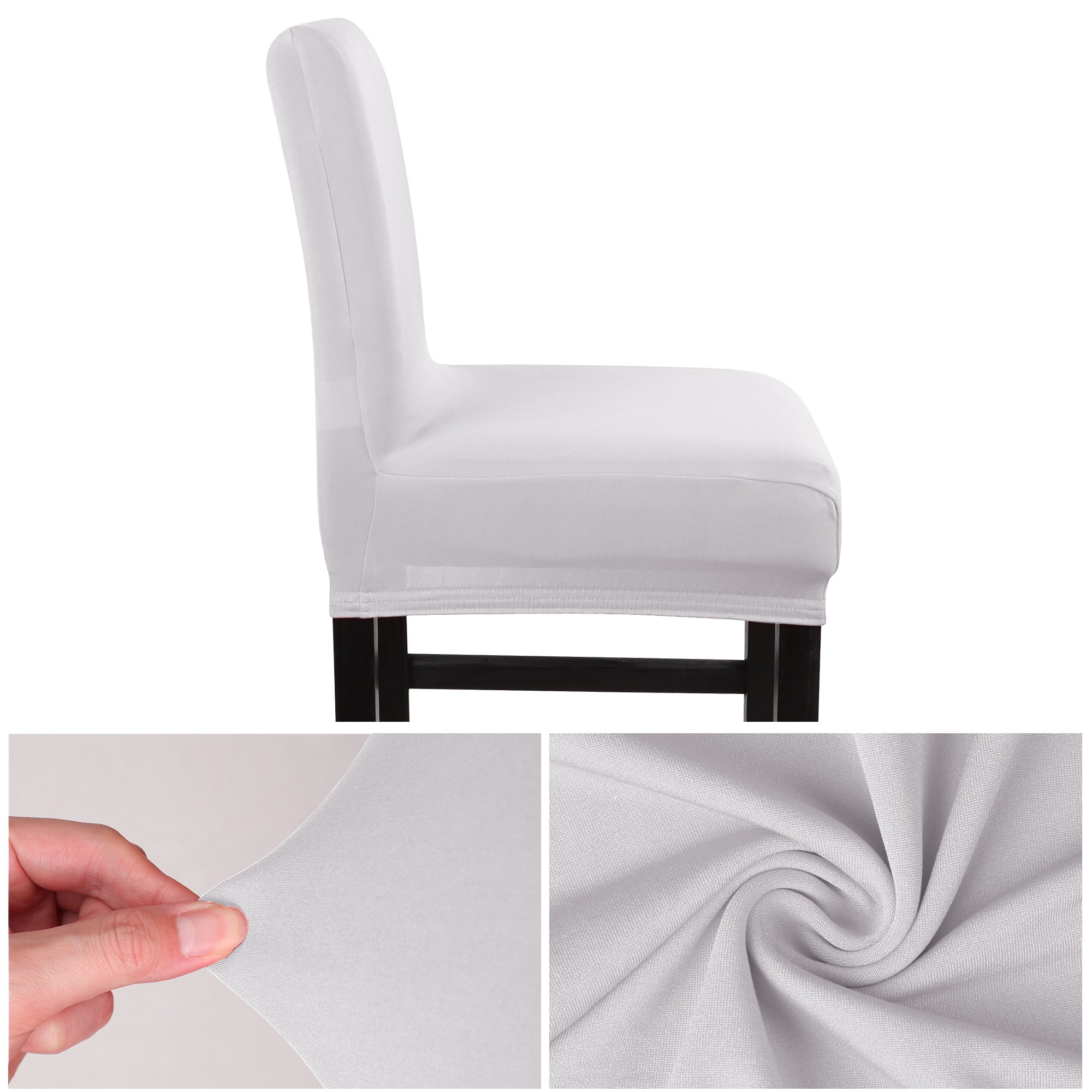 Unique Bargains Bar Stool Covers Counter Height Side Chair Slipcover Silver Grey 4 Pcs