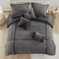 thumbnail image 2 of 7 Piece Micro Corduroy Comforter Set Grey Cal King, 2 of 10