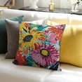 thumbnail image 3 of BANET Vibrant Floral Accent Throw Pillow Cover, Fade Resistant for Indoor/Outdoor Use 12x12in, 3 of 5