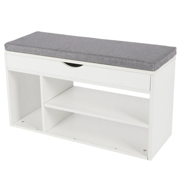 Akozon Shoes Bench Organizer Shoes Storage Rack with Cushion