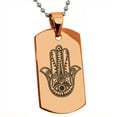 thumbnail image 4 of Tioneer Stainless Steel Evil Eye Hamsa Hand of Fatima Engraved Dog Tag Pendant Necklace, 4 of 4