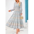 thumbnail image 3 of Vestido PRETTYGARDEN 2025 Floral Azul Blanco Maxi XL, 3 of 5
