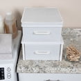 thumbnail image 4 of Household Essentials Stacking Storage Boxes with Laminate Top, Set of 2, White, 4 of 11