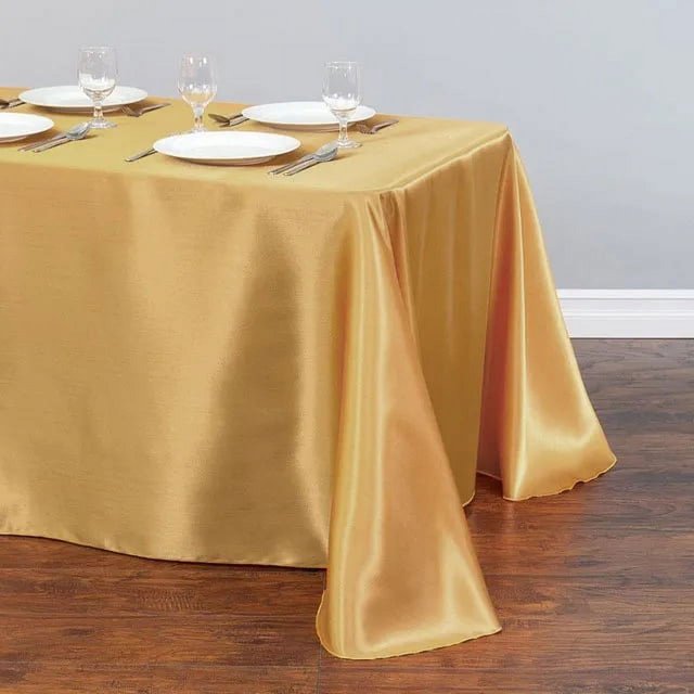Yanluna Solid Color Satin Table Cloth Tablecloth Table Cover Overlay For Birthday Wedding Banquet Restaurant Festival Party Supply