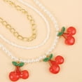 thumbnail image 3 of Collier Multicouche Mode Fausse Perle Collier Cerise Collier de Perles pour Femmes, 3 of 10