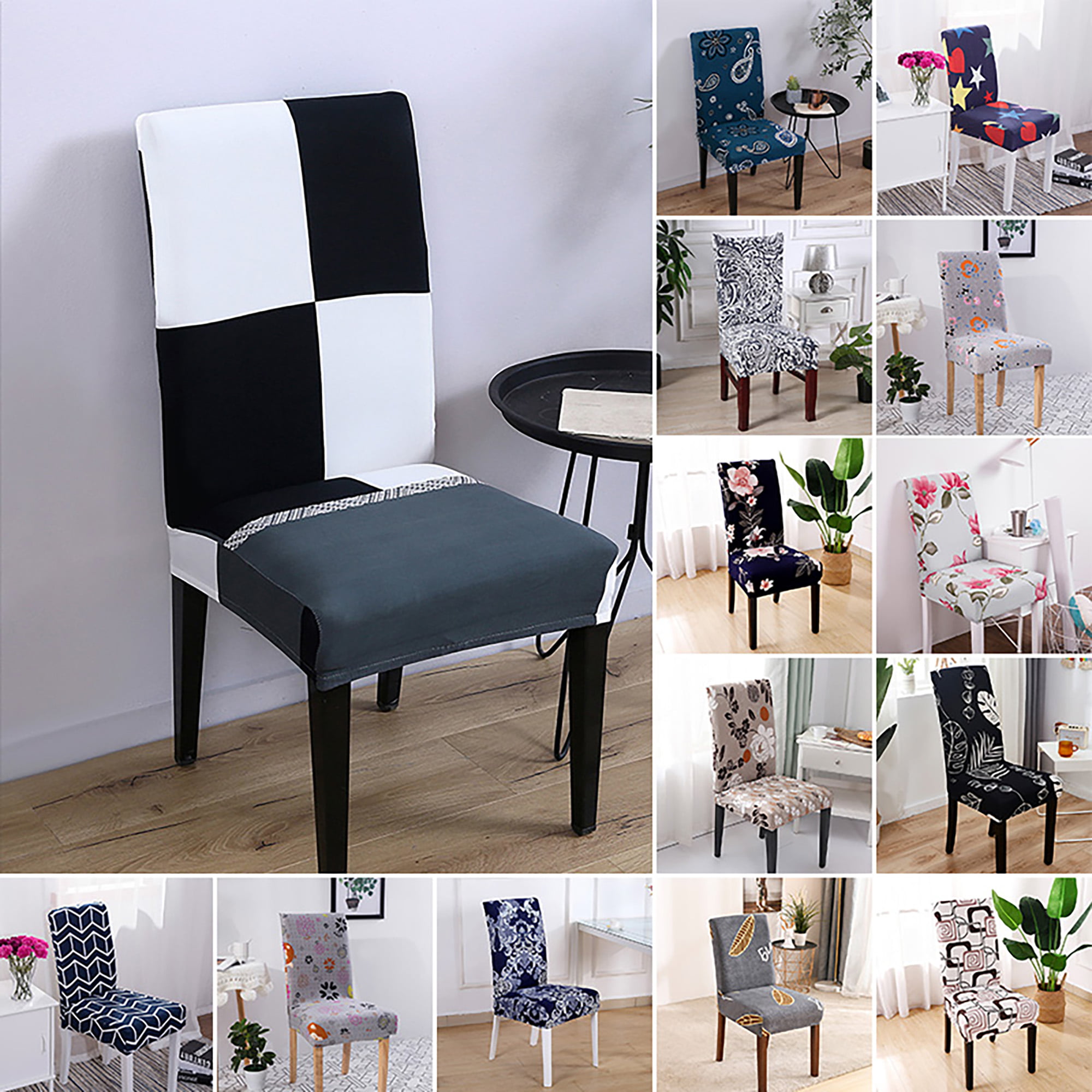 Details about   Stretch Dining Chair Cover Removable 1/4/6Pcs Slipcover Washable Banquet Event 