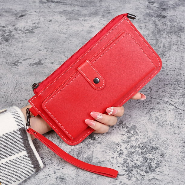 Hogar y cocina, Organizadores y almacenamiento de baño, Cartera de mujer, Cartera delgada plegable con cierre de cremallera, Tarjetero para mujer, Tarjetero para mujer, Monedero