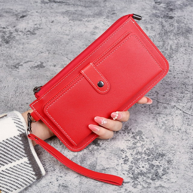 EARKITY Womens Wallet, RFID Blocking Bifold Multi Card Case Wallet with Zipper Pocket Crosshatch