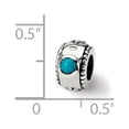 thumbnail image 2 of Sterling Silver Reflections SimStars Simulated Turquoise Cubic Zirconia Bead Charm - Measures 8.18x5.45mm Wide, 2 of 2