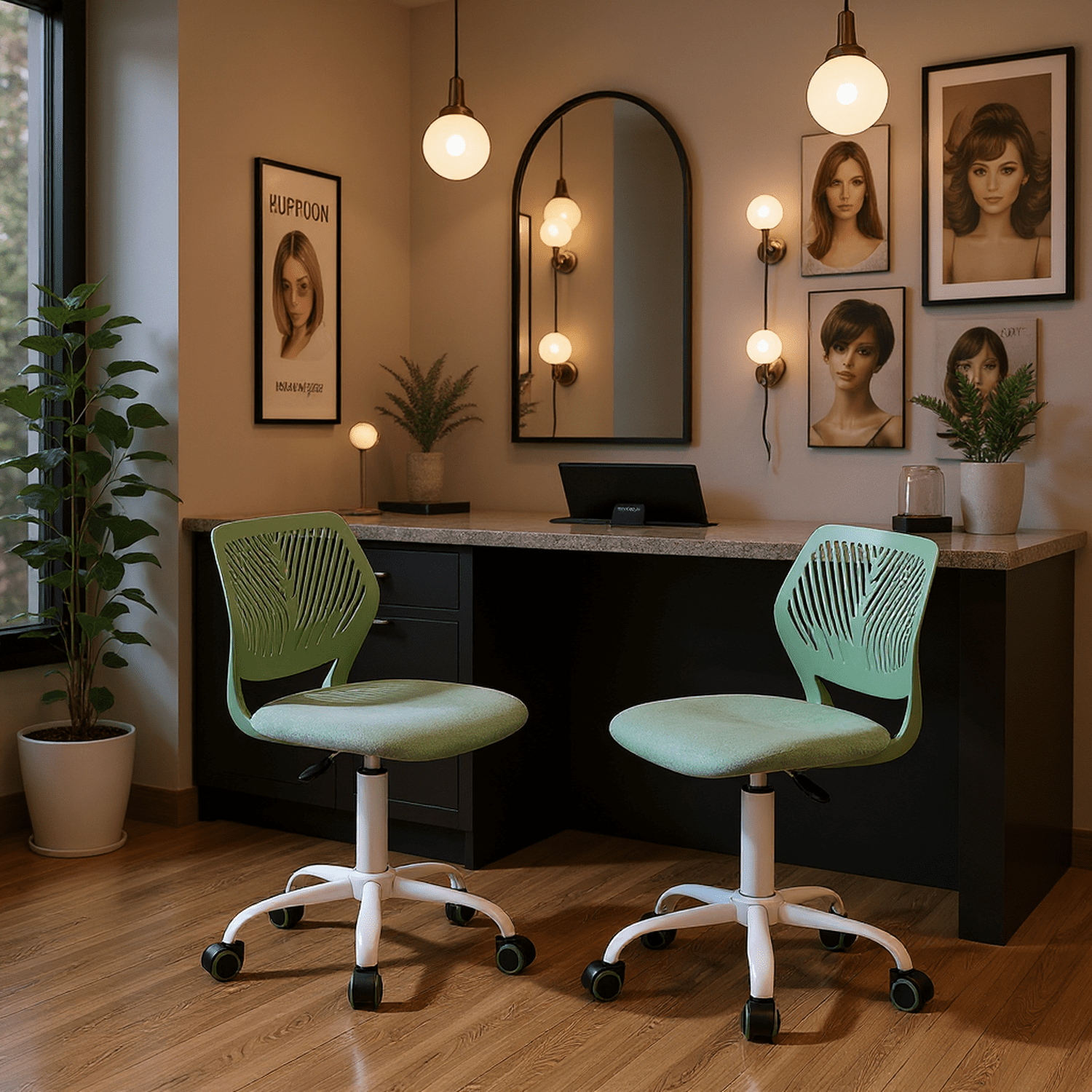 Homy Casa Modern Swivel Office Lobby Reception Chair for Professional Waiting Room, Avocado Green