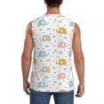 thumbnail image 4 of Bixox Men's Little Elephant Printed Shirt Sleeveless Fitness Tank Top-Large, 4 of 7