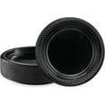 thumbnail image 1 of PLASTICPRO 100 PCS Black Plastic Plates Light Weight 7 Inch Plastic Dinner Dessert Appetizer Plates Black Plates Disposable for Party and Wedding, 1 of 7