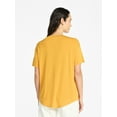 thumbnail image 2 of Time and Tru Women's V-Neck Tunic Tee with Short Sleeves, Sizes XS-XXXL, 2 of 6