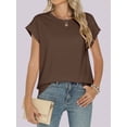 thumbnail image 6 of ANRABESS Womens Tops Summer Cap Sleeve Basic Tee Shirts 2026 Trendy Loose Fit Casual Dressy Business Work Tshirts Clothes Coffee Large, 6 of 10