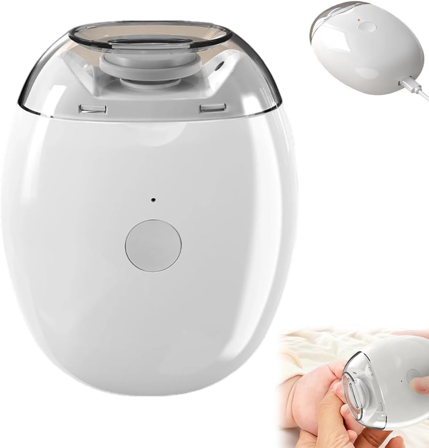 Universal Automatic Fingernail Grinder, Electric Nail Clipper with LED Light and 3 Speed Settings for Safe Nail Care, Smart Fingernail Clipper Perfect for Seniors and Baby (2pcs)