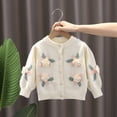 thumbnail image 4 of Esaierr 9M-6Y kids Baby Girls Knitted Cardigan Jacket Sweater Jacket Toddler Infant Girls Knitted Coat Outwear Crewneck Knit Crochet Button Closure Cardigan Tops, 4 of 8