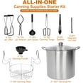 thumbnail image 3 of petoto 21.5 QT Stainless Steel Canning Pot with Rack and Lid, 9Pcs Canning Tools for Beginners, Water Bath Canner Supplies, 3 of 10