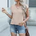 thumbnail image 6 of Tiqkatyck Tank Tops for Women Trendy Summer Tops for Women Bat Short Sleeve Shirt Blouse Casual Shirts V Neck Sleeveless Tunic Tops Summer Tops for Women Beige XXL, 6 of 9