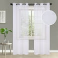 thumbnail image 6 of BNM Boho Rustic Striped Sheer Curtains, Set of 2, 42" x 84", White, 6 of 6