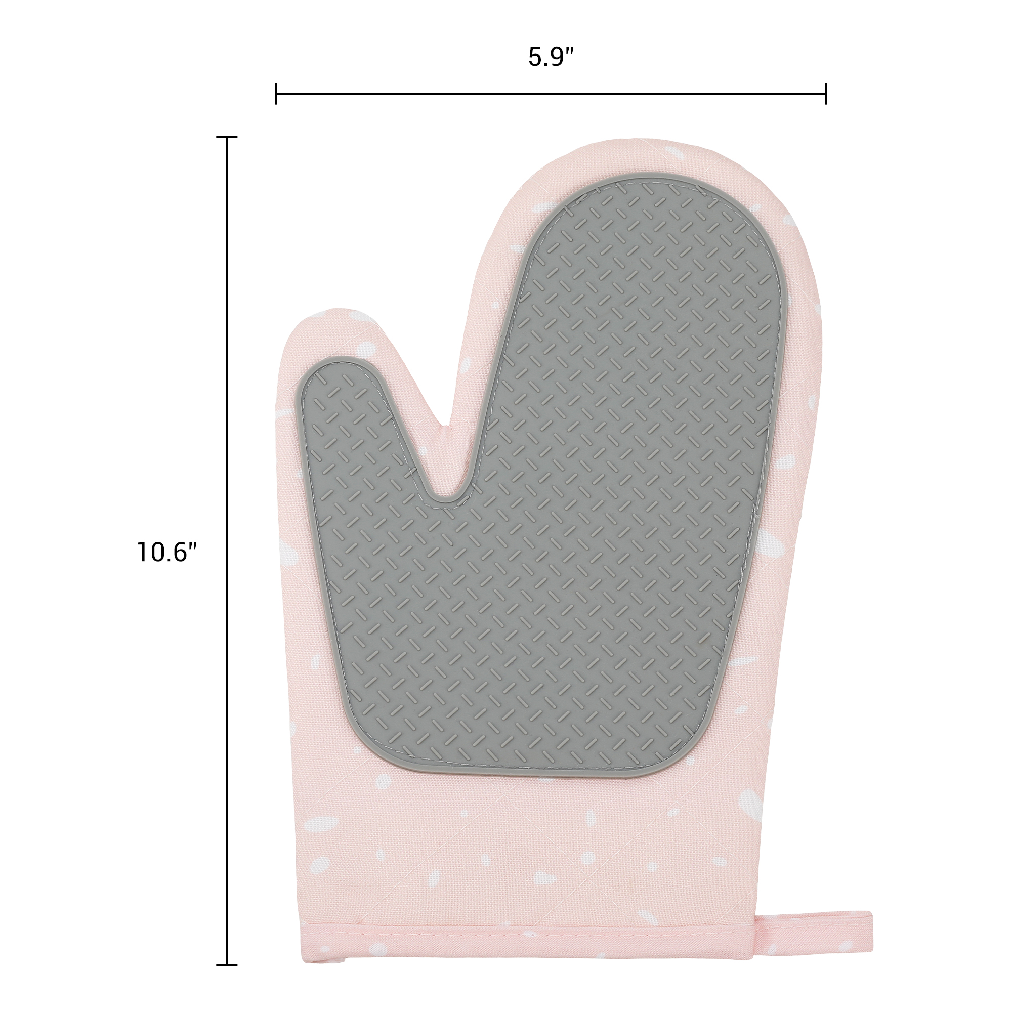 Unique Bargains Heat-Resistant Soft Oven Mitts 2 Pcs Apricot Pink 10.6x5.9 Inch
