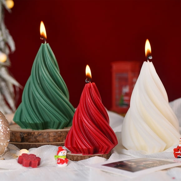 Vela Navideña con Forma de Árbol | Adorno para El Hogar | Vela Aromática de Cera Verde | 1 Unidad, 7,2 X 5 X 5 Cm | Calcetín Navideño con Aroma a Cera