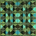 thumbnail image 1 of Ahgly Company Indoor Square Oriental Turquoise Blue Modern Area Rugs, 8' Square, 1 of 4