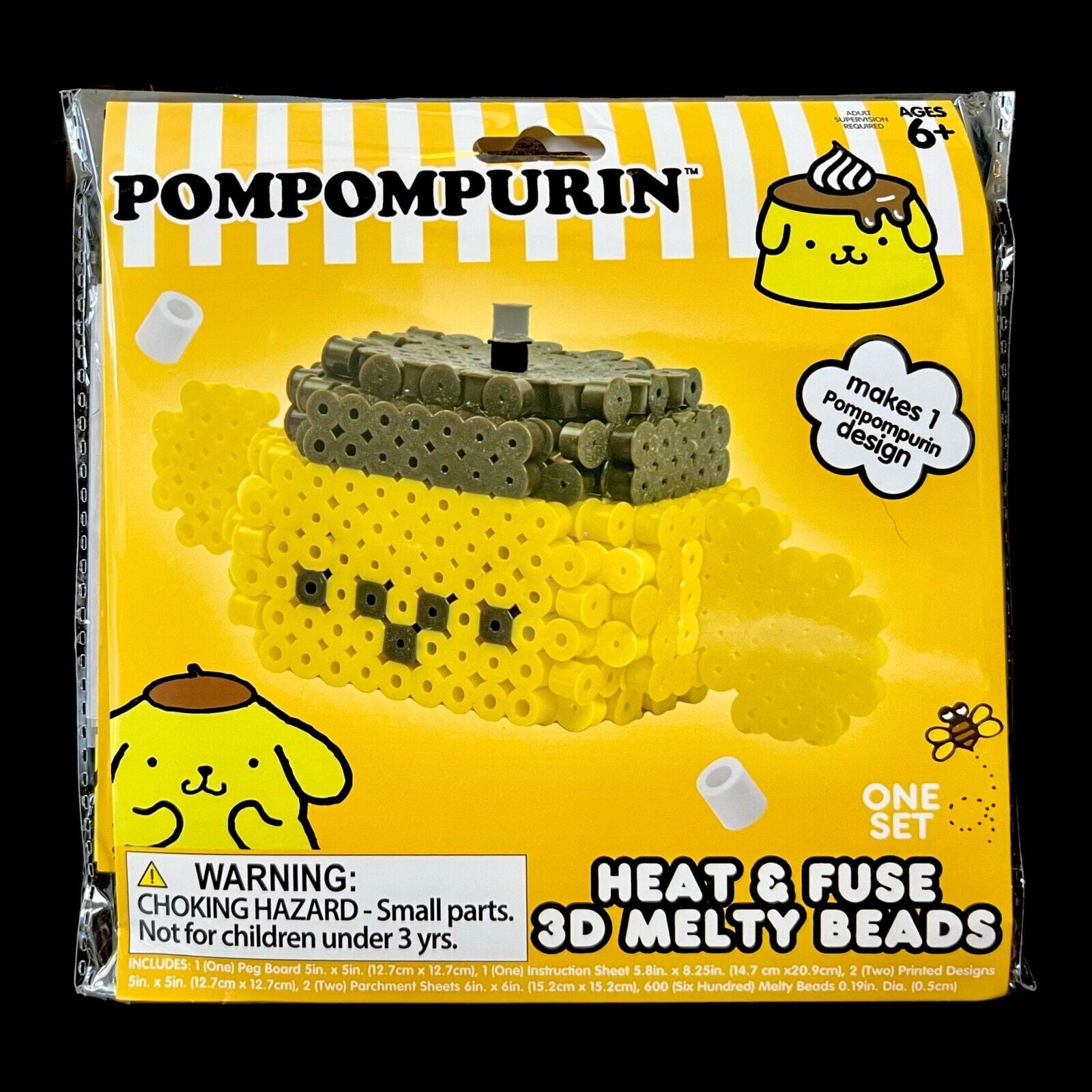 Sanrio Hello Kitty and Friends Heat & Fuse 3D Melty Beads Craft Kits - Kuromi & Cinnamoroll, Keroppi, Pompompurin - Set of 5