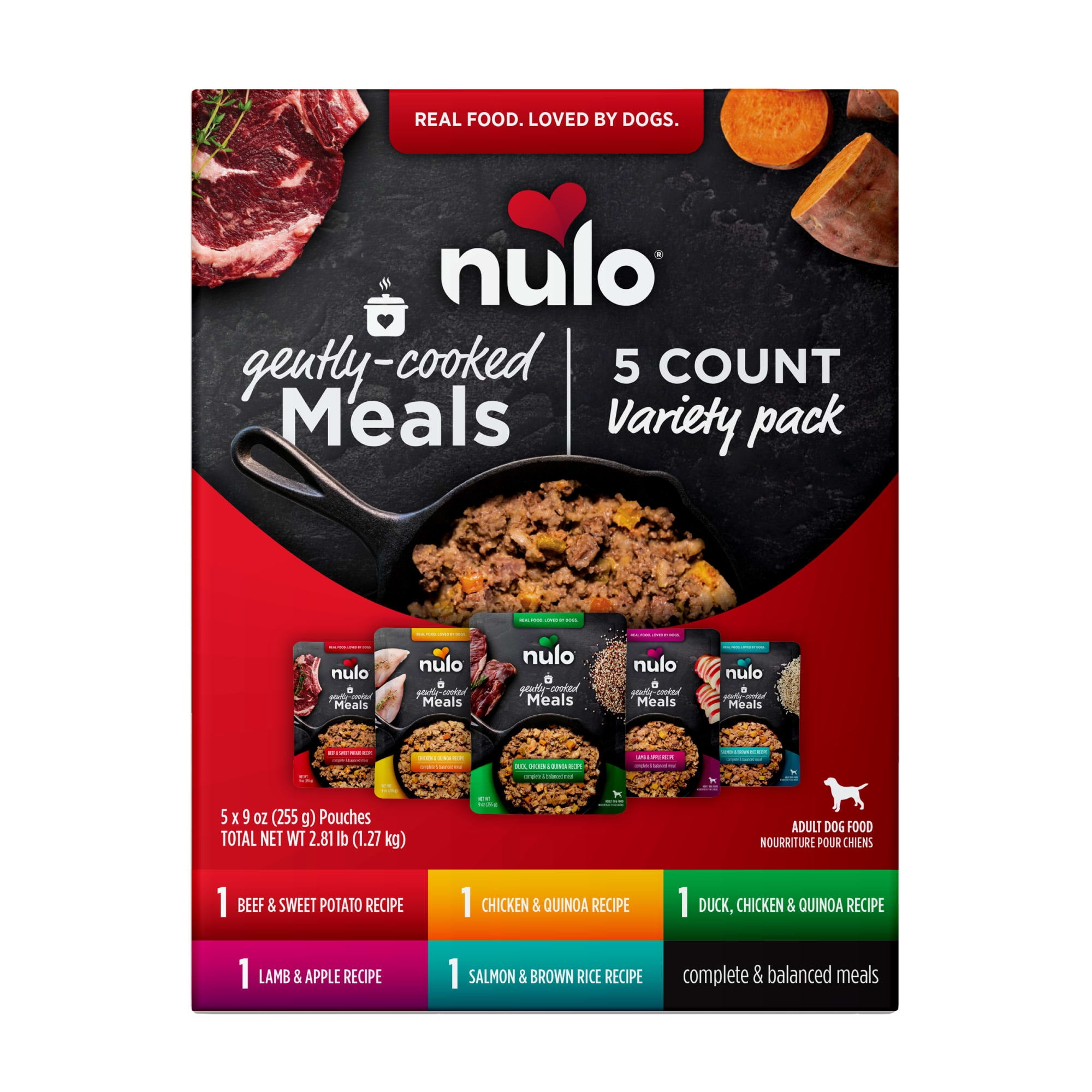 Nulo Dog Gently-Cooked Meals Dog Food Variety Pack 9 oz. Count of 5