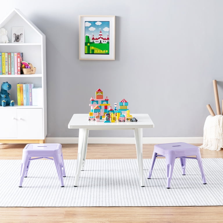 Harper & Hudson Kids Metal Stool - 2 Pack Lavender - Walmart.com