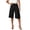 Black, variant on Qingpeng Womens Wrap Front Tie Waist Culottes High Waist Irregular Overlay Split Wide Leg Dressy Capri Pants Office Business Casual Pants