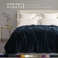 thumbnail image 4 of Exclusivo Mezcla Plush Fuzzy Fleece Twin Size Blanket, Super Soft Fluffy and Thick Blankets (Navy Blue, 90"x66"), 4 of 7