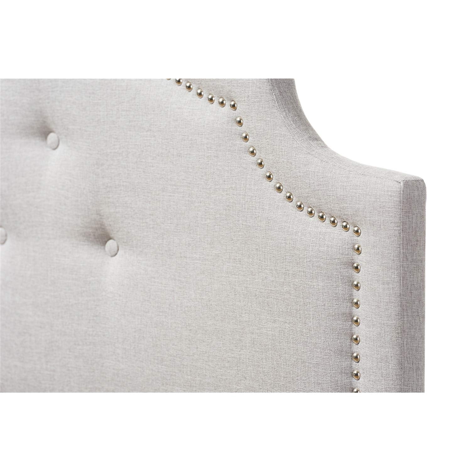 Bowery Hill Modern Fabric Upholstered King Headboard in Beige