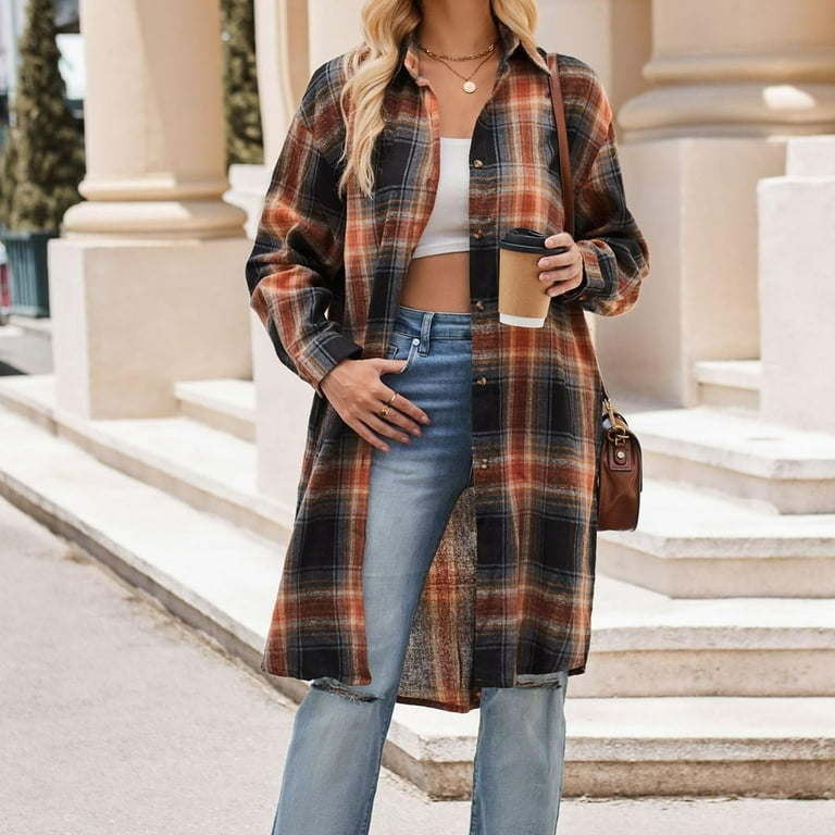 50% off Clear! HAPIMO Women's Open Front Buffalo Plaid Cardigan