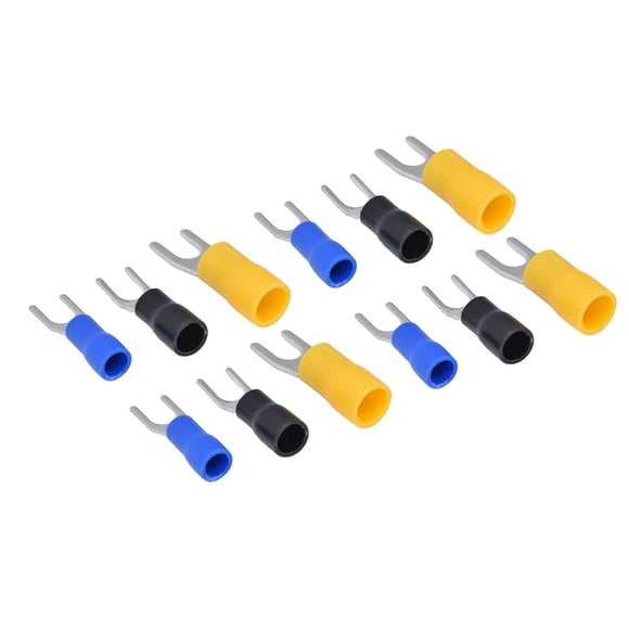 300Pcs U Type Wire Connector Fork Spade Terminals Copper Crimp Wire Terminals PVC U Type Wire Connector For Transportation Lighting