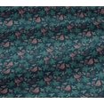 thumbnail image 4 of oneOone Cotton Jersey Dark Teal Blue Fabric Leaves|Bird & Floral Artistic Craft Projects Decor Fabric Printed By The Yard 58 Inch Wide, 4 of 4