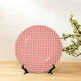 thumbnail image 6 of Wukai Houndstooth With Red And White Print Decorative Plate for Display,Bone China Decorative Plate, Ceramic Dinner Plate with Stand, Vertical Ceramic Plate-7in, 6 of 6